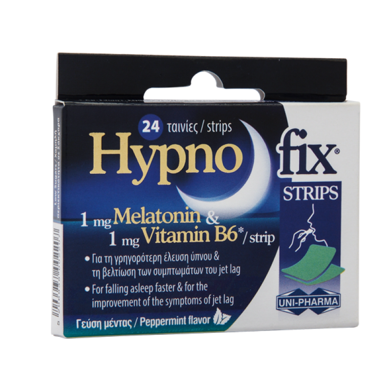 Uni-pharma Hypno Fix Strips Μελατονίνη 24ταινίες