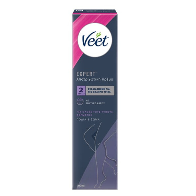 Veet - Expert Αποτριχωτική Κρέμα Με Βούτυρο Καριτέ Για Πόδια & Σώμα - 200ml