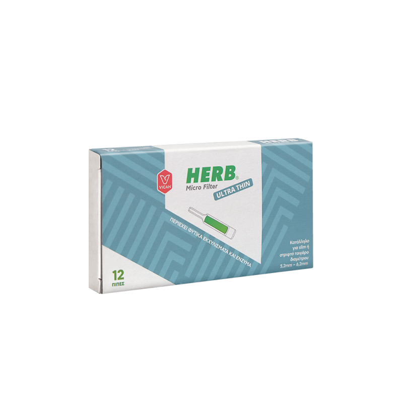 Vican Herb Micro Filter Ultra Thin Πίπα Για Slim & Στριφτό Τσιγάρο 12τμχ