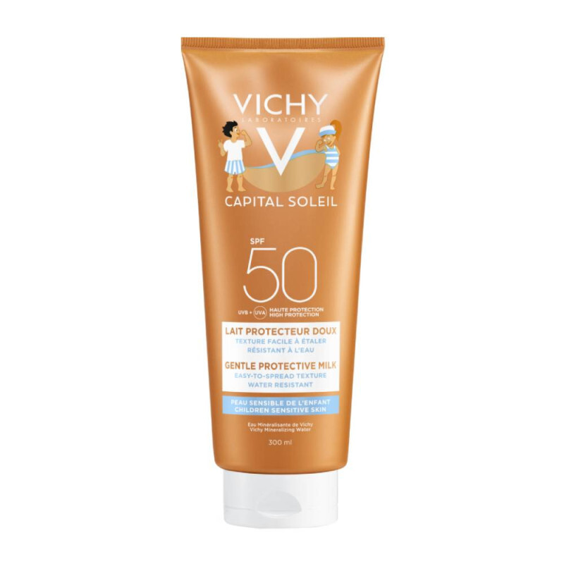 VICHY - Capital Soleil SPF50 Παιδικό Αντηλιακό Γαλάκτωμα Προσώπου/Σώματος για Ευαίσθητες Επιδερμίδες - 300ml