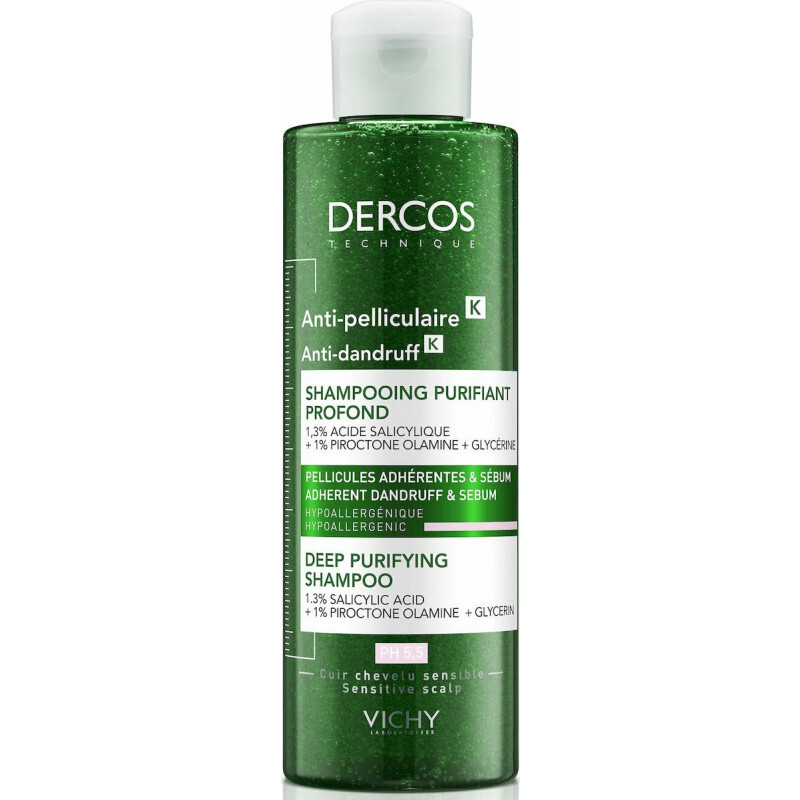 Vichy - Dercos Anti-dandruff K Deep Purifying Shampoo Ph5,5 Σαμπουάν Κατά Της Πιτυρίδας Για Ευαίσθητο Τριχωτό - 250ml