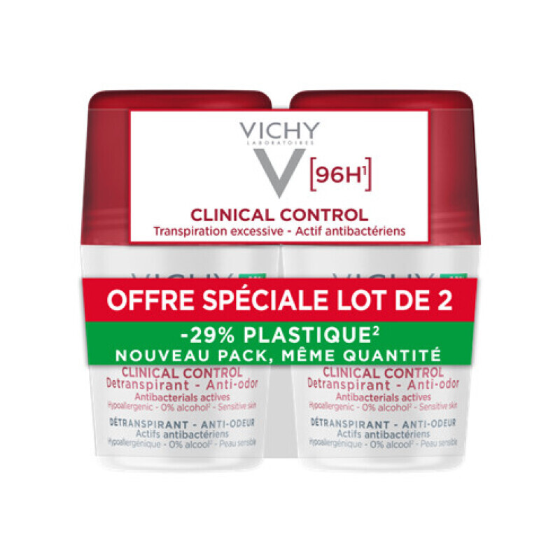 Vichy - Πακετο Προσφορας Deodorant Clinical Control 96h Αποσμητικό Roll-on Για Έντονη Εφίδρωση - 2x50ml